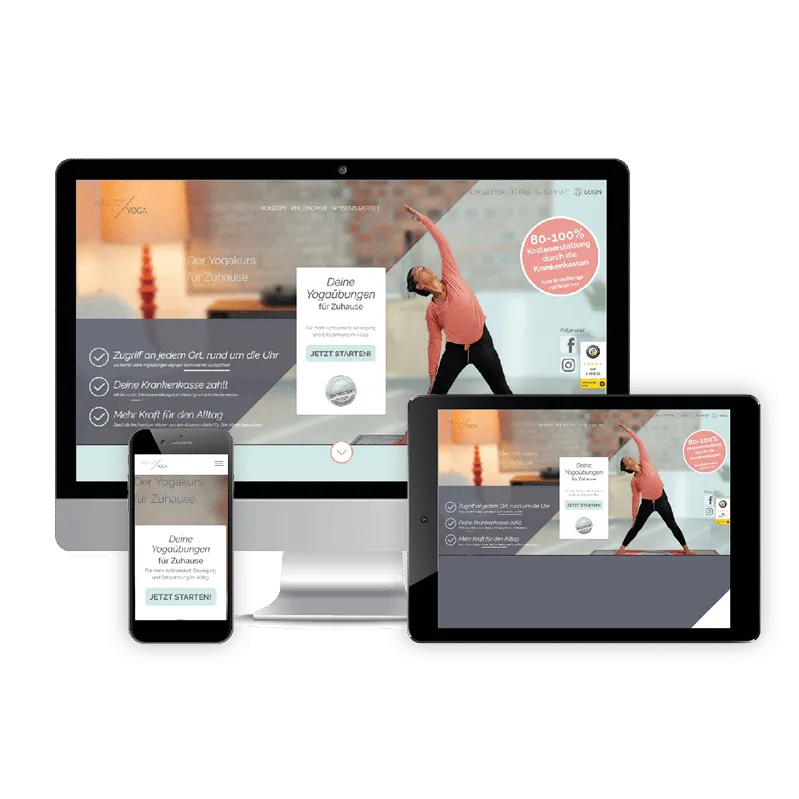 Responsive Darstellung der Website „Ab Jetzt Yoga – Der Yogakurs für Zuhause