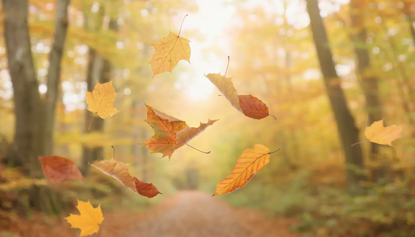 Herbstblätter im Wind – symbolisiert das Vata-Dosha Luft und Bewegung
